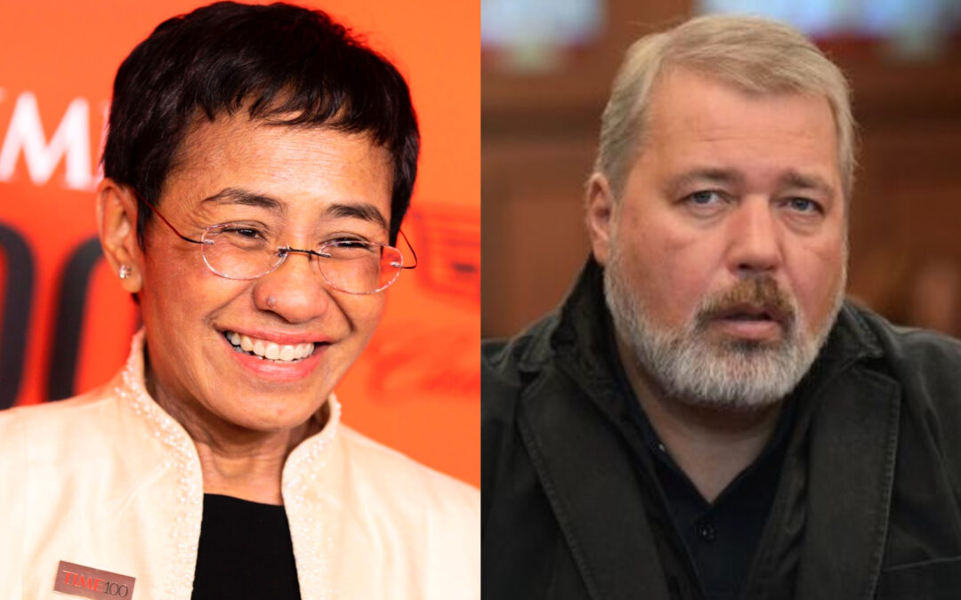 Os Jornalistas Maria Ressa e Dmitri Muratov recebem o Prêmio Nobel da Paz